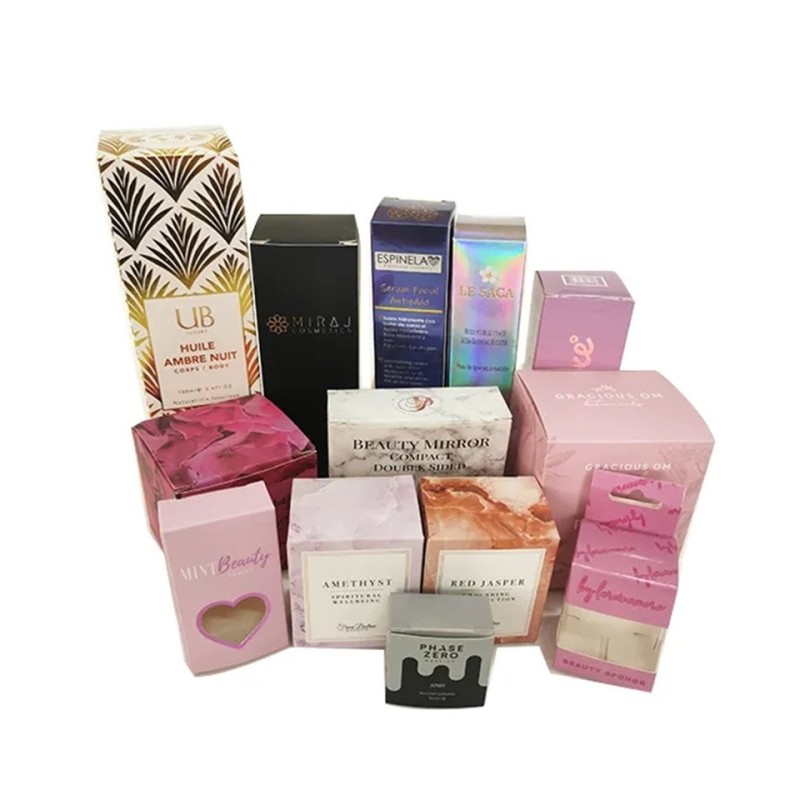Custom Luxury soft touch hot foil essential oil cosmetic skin care products packaging paper box