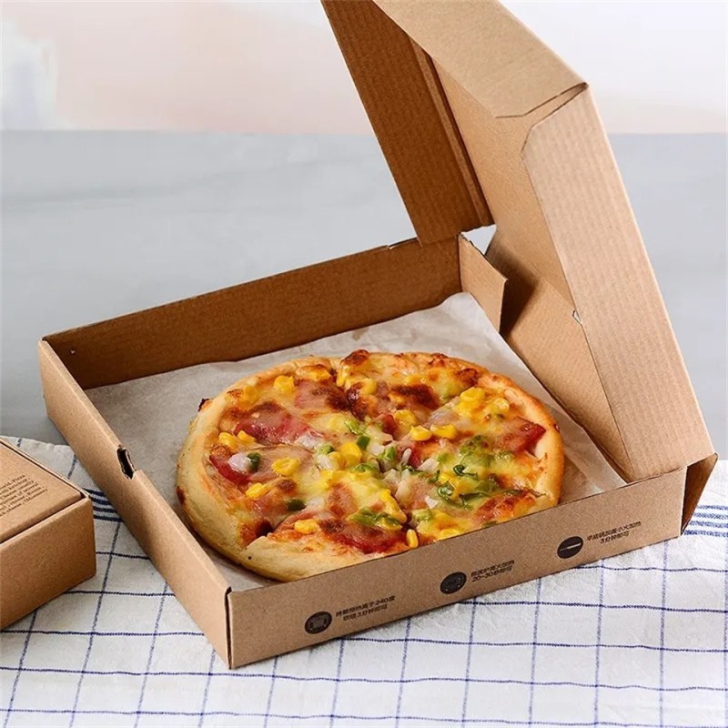OEM FSC 12 16 Inch Biodegradable Brown Kraft Pizza Packaging Food Paper Box