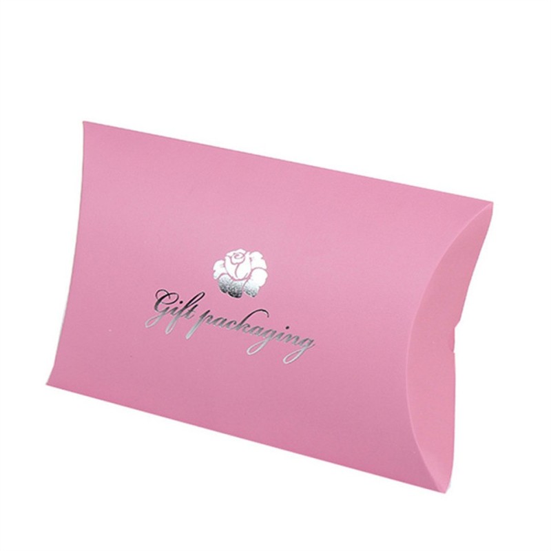 Elegant logo light pink custom hair extension packaging wigs pillow paper box