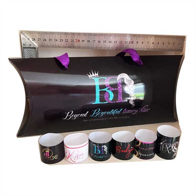 YICHEN Custom Logo Luxury Virgin Human Hair Extension Wigs Packaging Pillow Paper Box