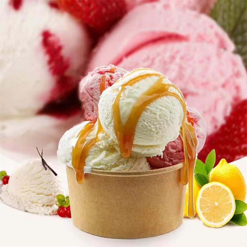 High quality disposable takeaway 4OZ 7OZ printed ice cream dessert packaging paper cup