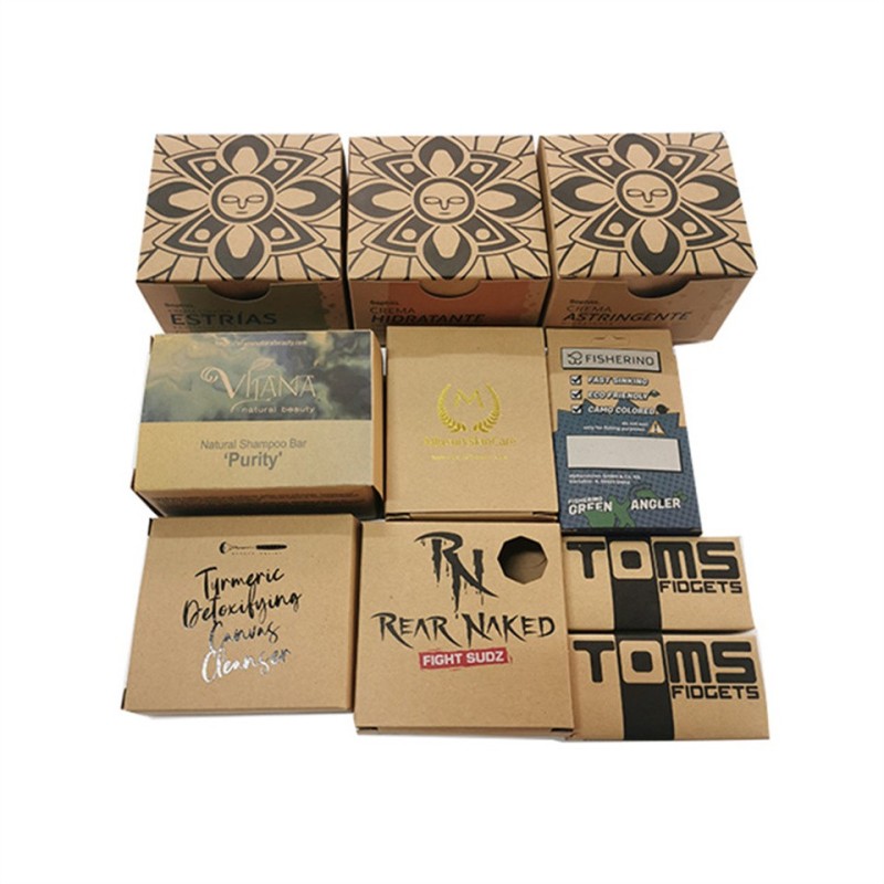 2024 Eco Friendly Biodegradable CMYK Printed Custom Tea Brown Kraft Paper Box Packaging