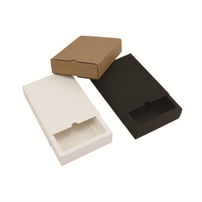 Wholesale Fashionable Brown Foldable Plain Drawer Kraft Paper Box Packaging