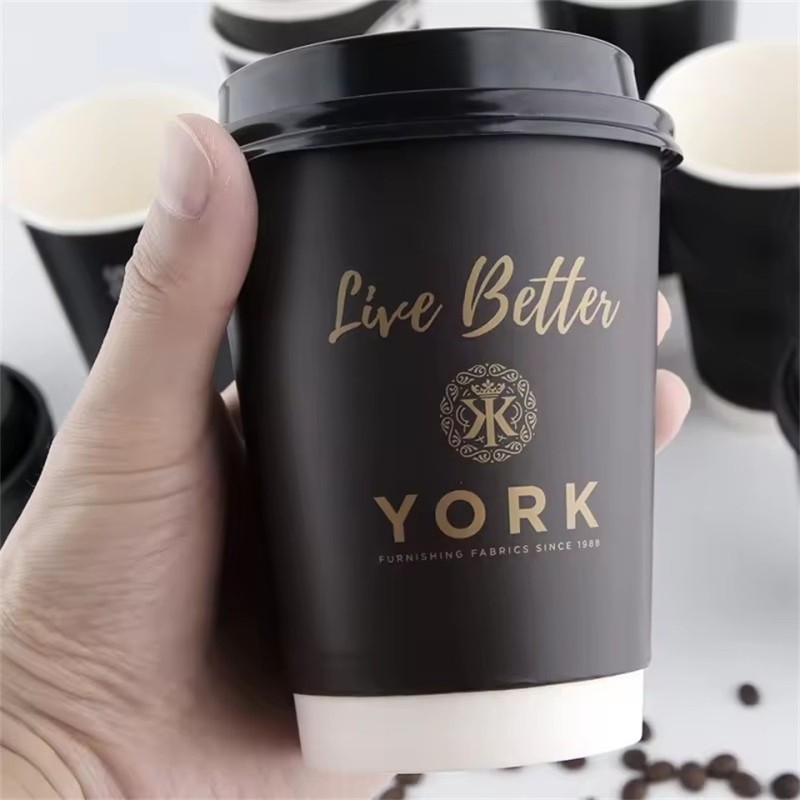 Bicchieri da caffè in carta a doppia parete stampata, personalizzati, monouso da 8 once, di alta qualità, a prezzi di fabbrica più venduti