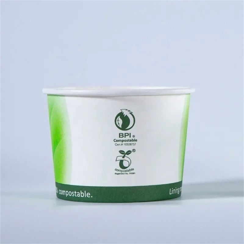 Custom Printed Take Away 4oz-16 oz Disposable Soup Paper Bowl With Lid