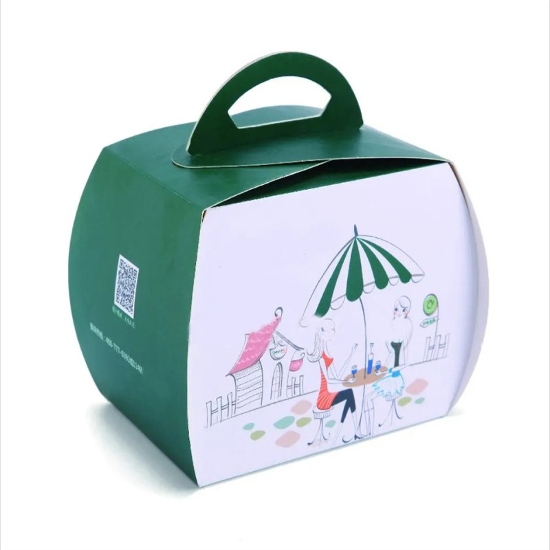 Customized logo 4 inches mini food grade small cake paper box packaging