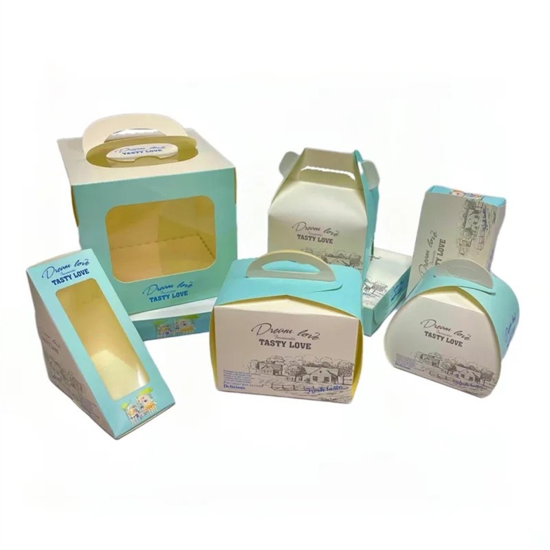 Custom Food Grade Small Cookie CMYK Printed Birthday Cake Paper Box Packaging