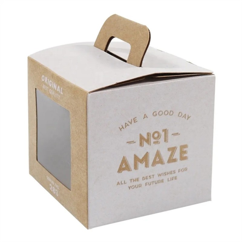 12*12*6 Wholesale customized brown FSC kraft cake paper box packaging