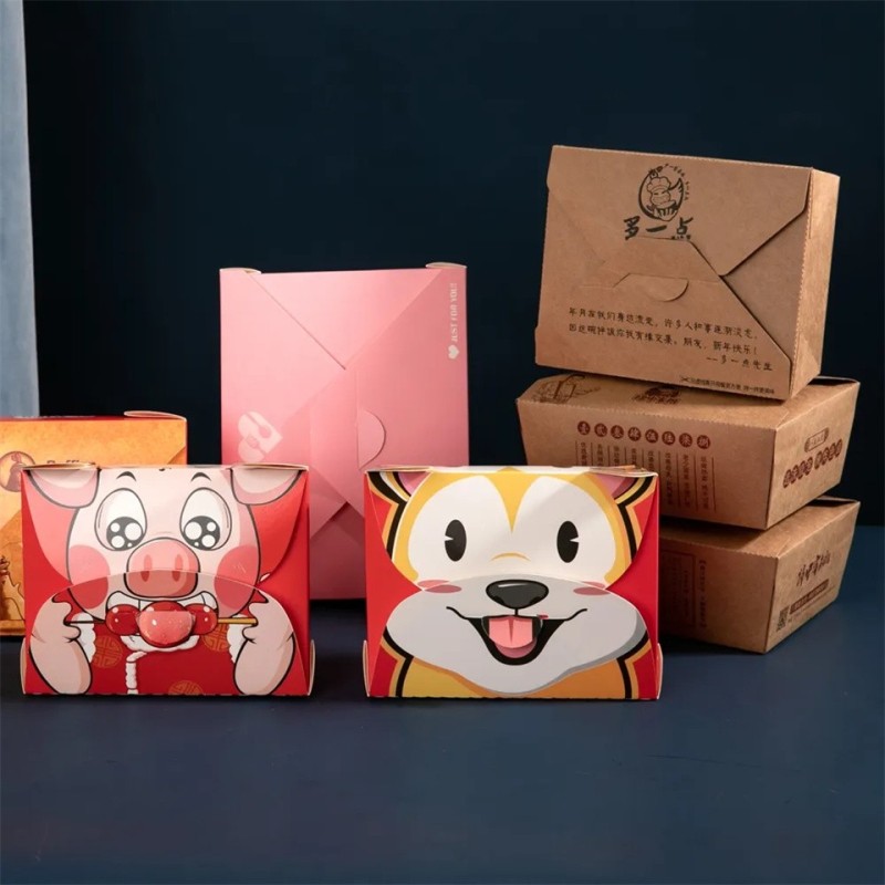 Disposable Restaurant To Go Custom Logo Food Grade Take Away Sushi Packaging Brown Paper Box