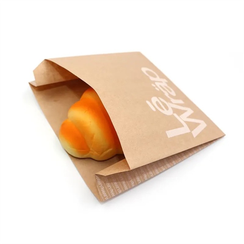 Custom Printed Bread POP Disposable Bread Biscuit Food Packaging Greaseproof Paper Bag