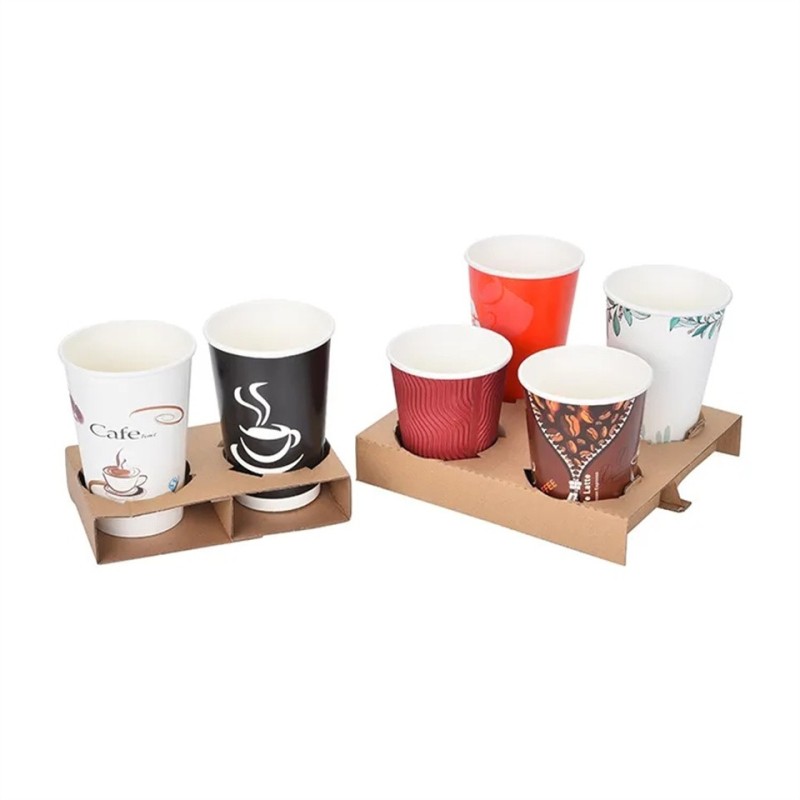 Green Treausre Yichen Custom Print Disposable 2 packs Hot Drink Paper Coffee Cup Holder