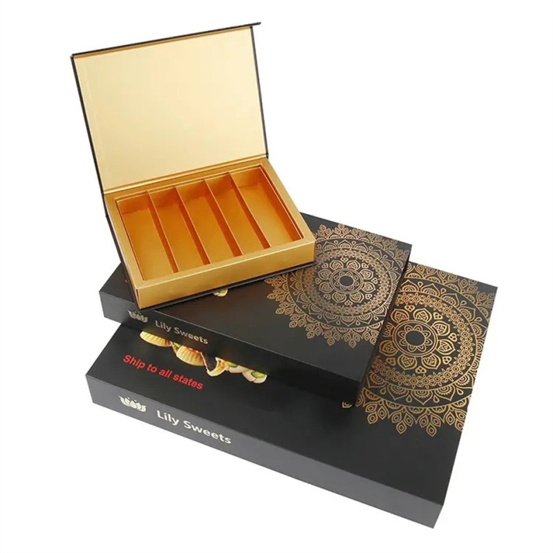 Wholesale Custom Printed Luxury Book Shape Orange Magnetic Chocolate Paper Gift Box Packaging