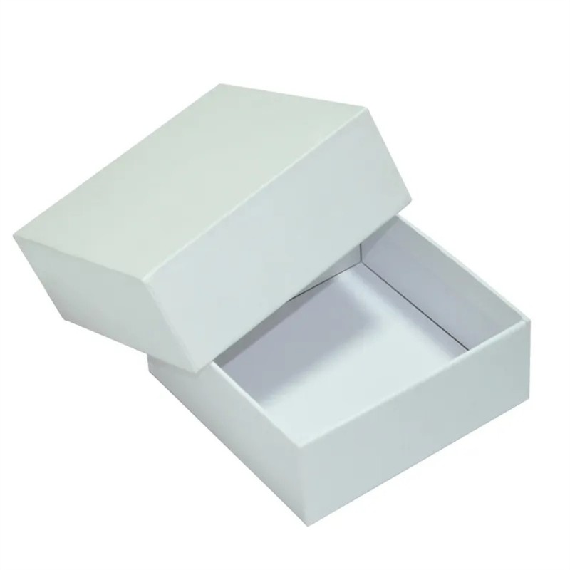 Custom Luxury Rigid Milk White Lid And Base Belt Paper Gift Box Packaging