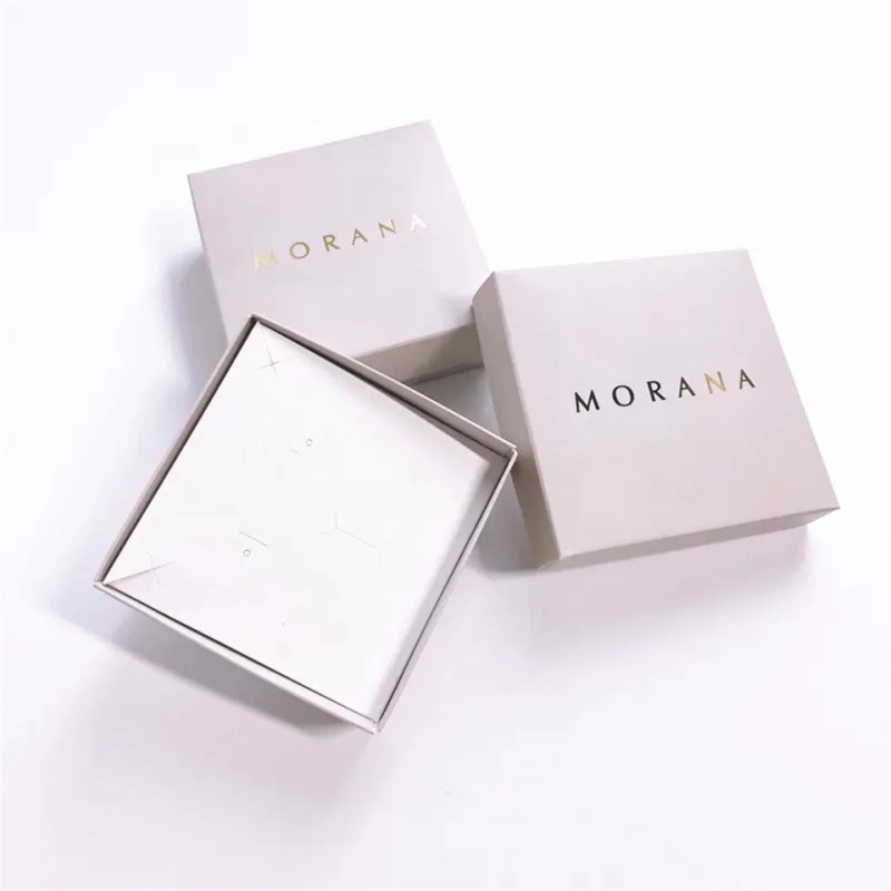 Custom luxury necklace packaging lid and base jewelry paper gift boxes packaging