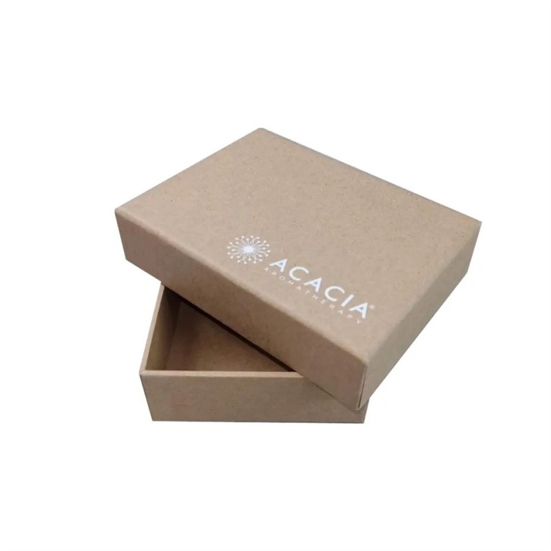 Custom logo high-class white logo kraft scraf lid and base paper gift box packaging