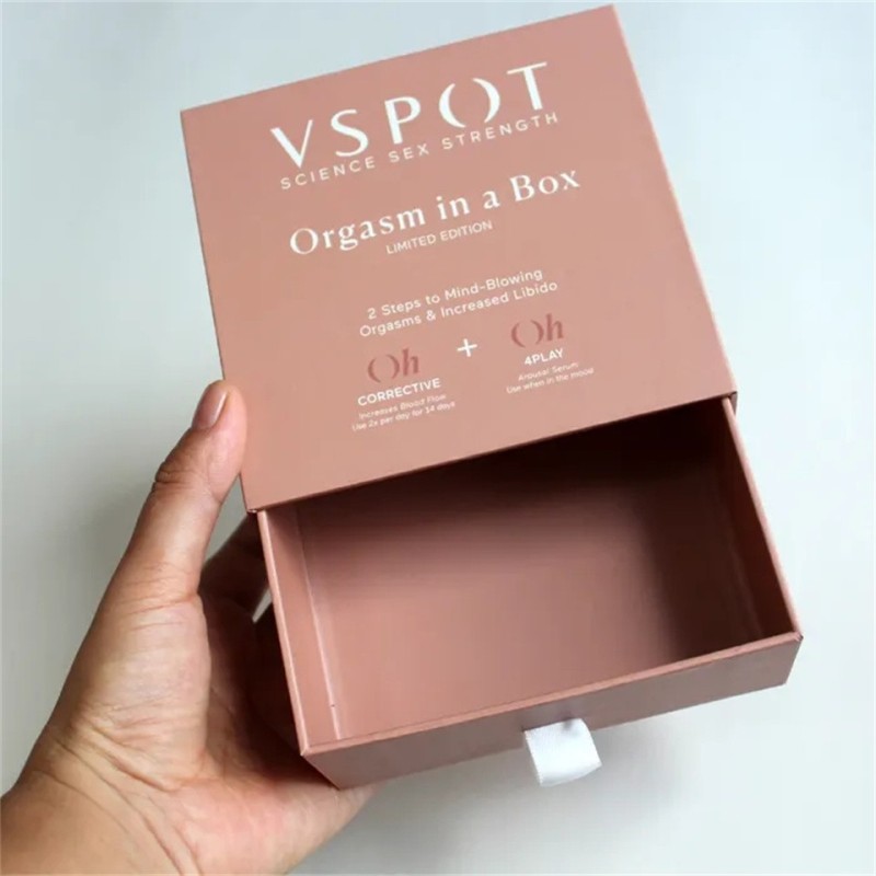 Custom color darker pink empty cosmetic 100ml bottle perfume paper drawer gift box packaging