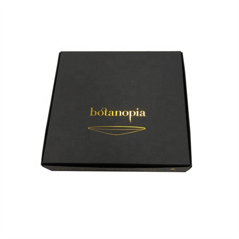 Custom printed gold foil luxury spry flyer black cosmetic paper box packaging