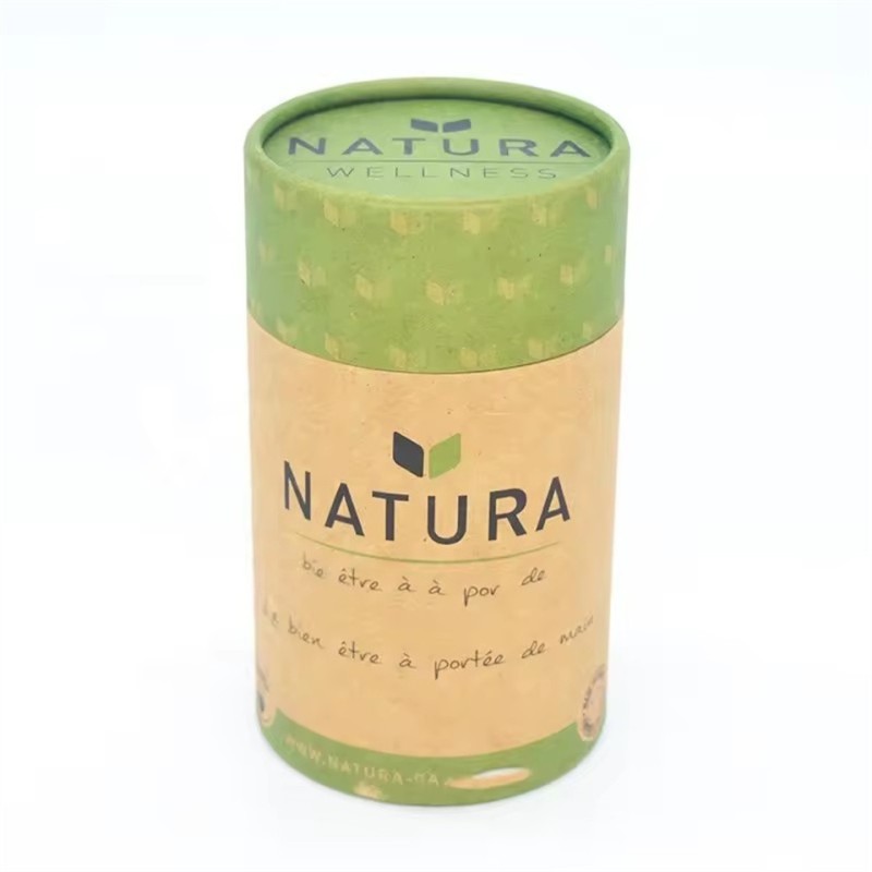 Biodegradable eco friendly food grade kraft tea cylinder paper tube box