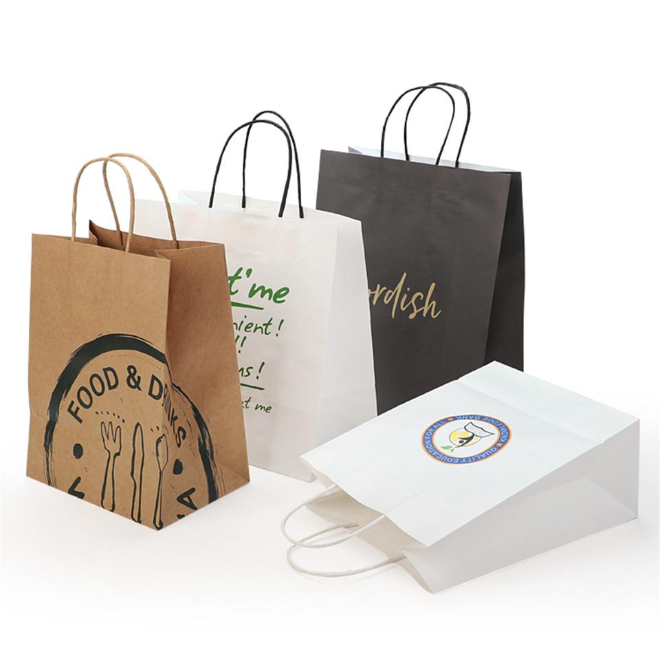 kraft paper shopping bags for take outs