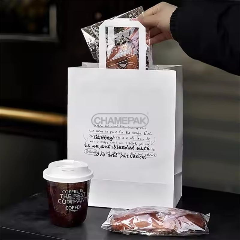 Flat handle paper bag