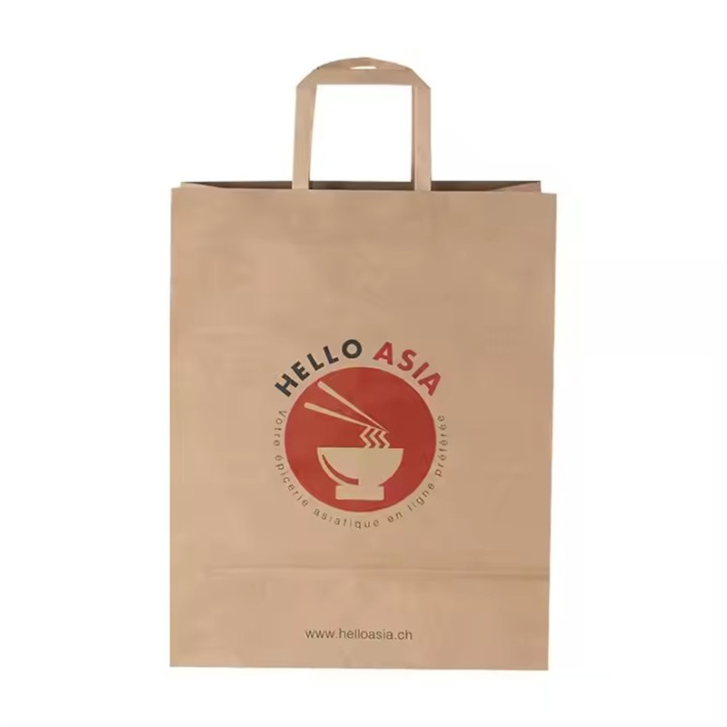Flat handle paper bag