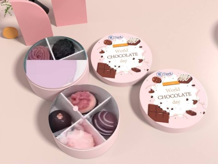 Biodegradable Custom Design Round Cylinder Paper Tube Biscuit Chocolate Packaging Box