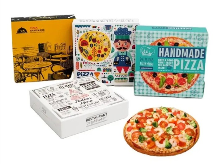 Custom FSC certificated Food Grade Pizza Box Packaging in Various Size like 8