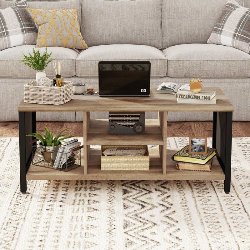 Rustic Rectangle Wood Coffee Table For Living Room