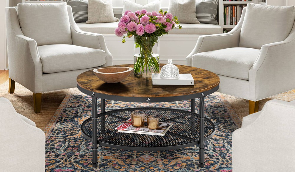 round coffee table with storage