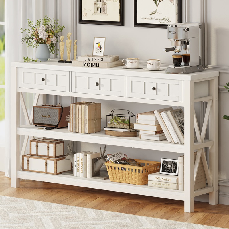 Modernong Entryway Hallway Table na May Storage Drawers