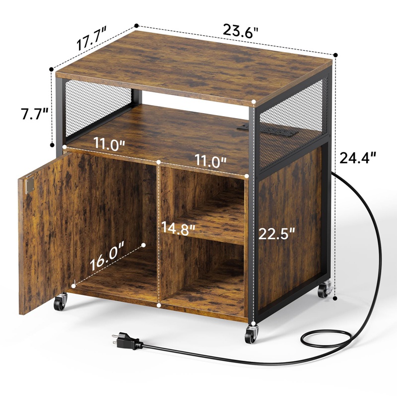 Office File Printer Table Stand With Storage