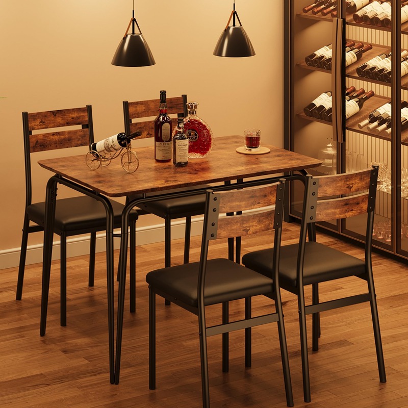 Modern Rectangle Dining Table and Chairs Set