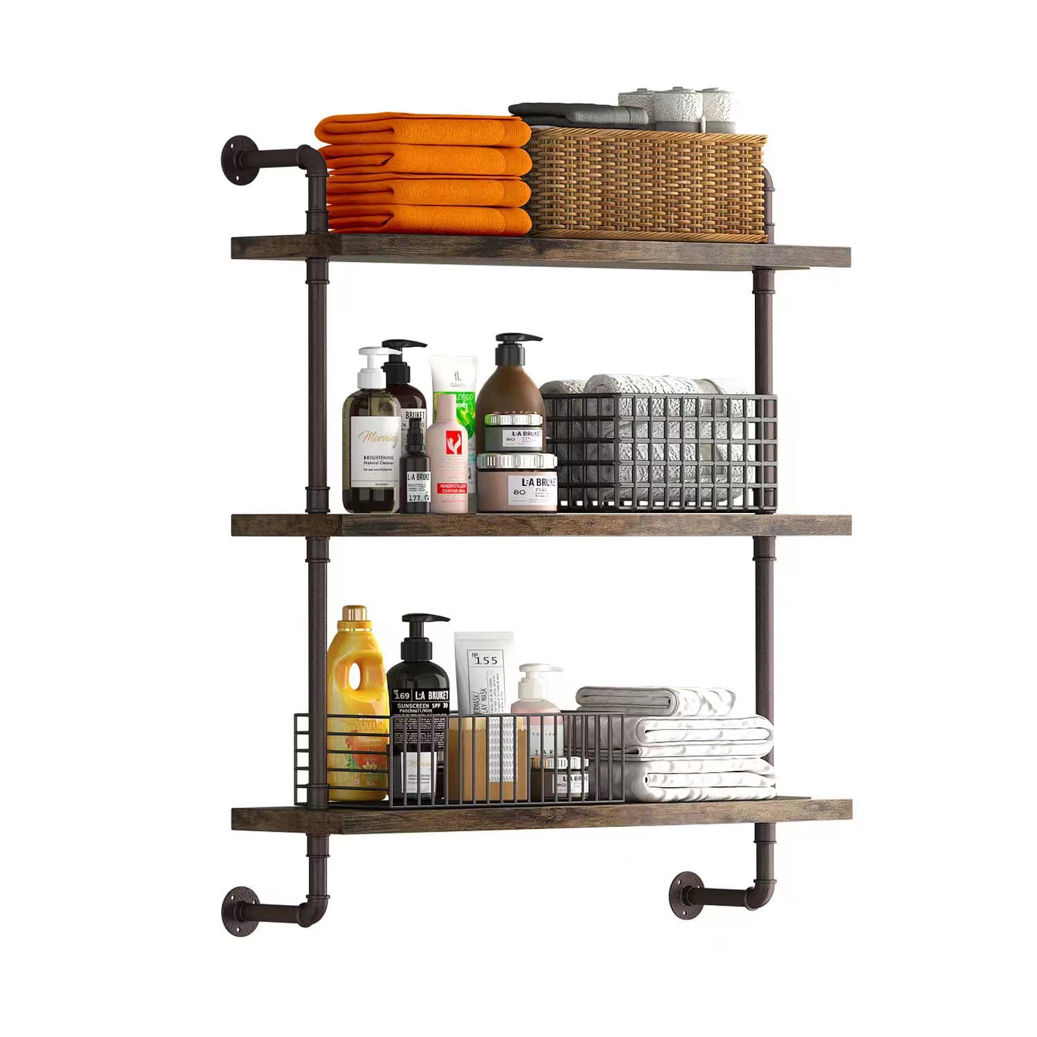 Industrial Metal Heavy Duty Floating Wall Shelves