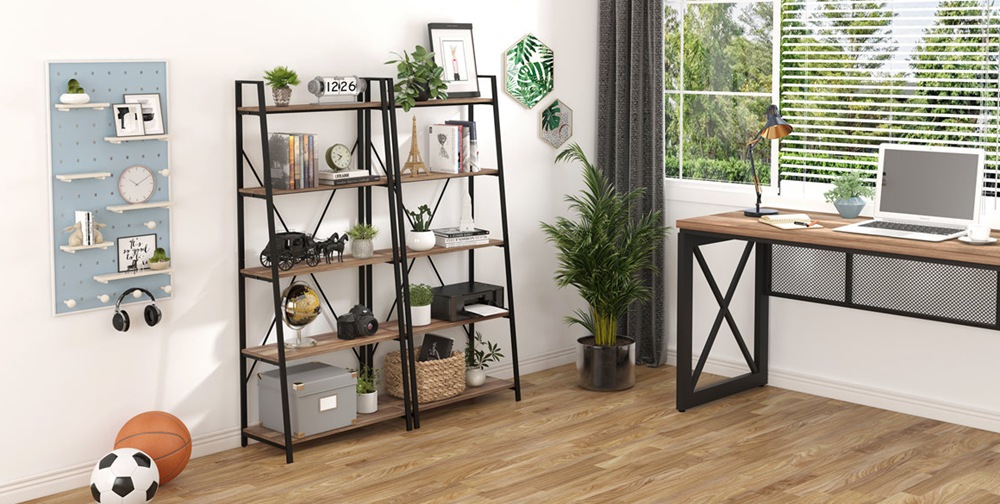 industrial ladder bookshelf