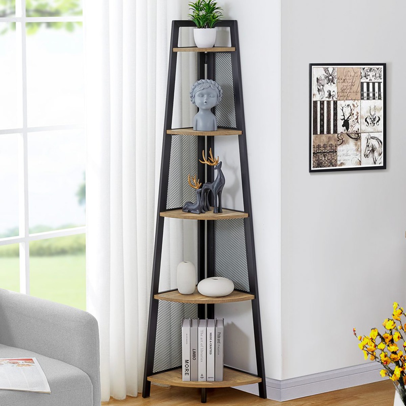 Rustic Leaning Bookcase Para sa Sala