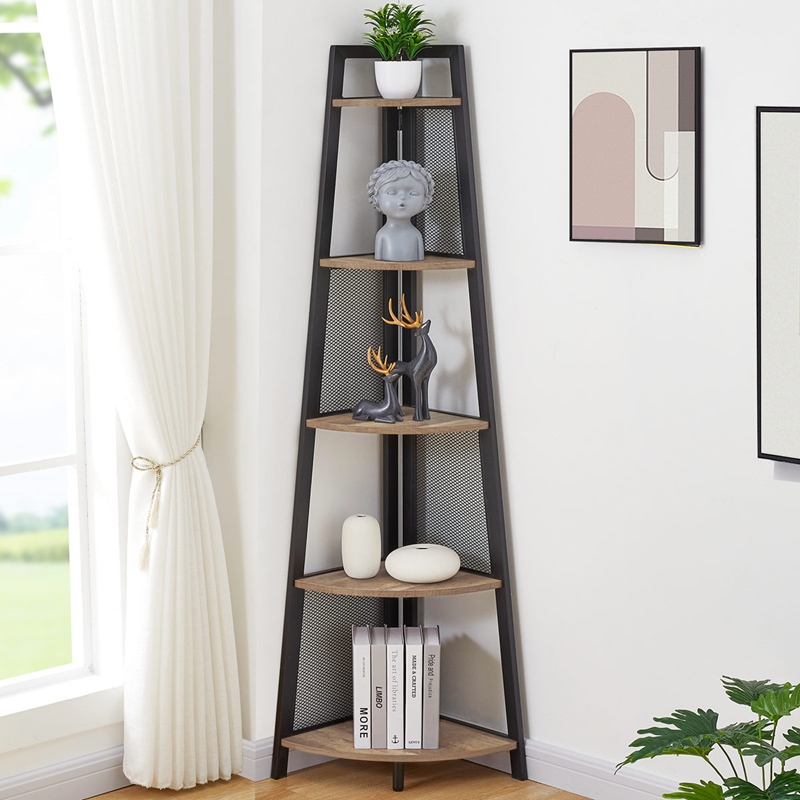 Rustic Leaning Bookcase Para sa Sala