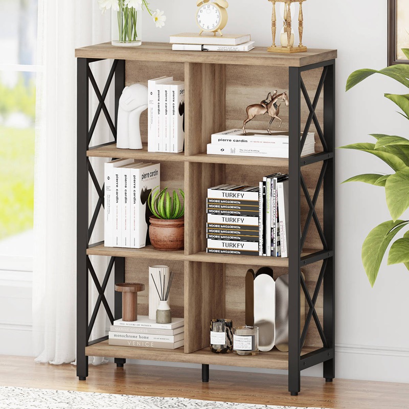 Vintage Horizontal Cube Bookshelf With Storage