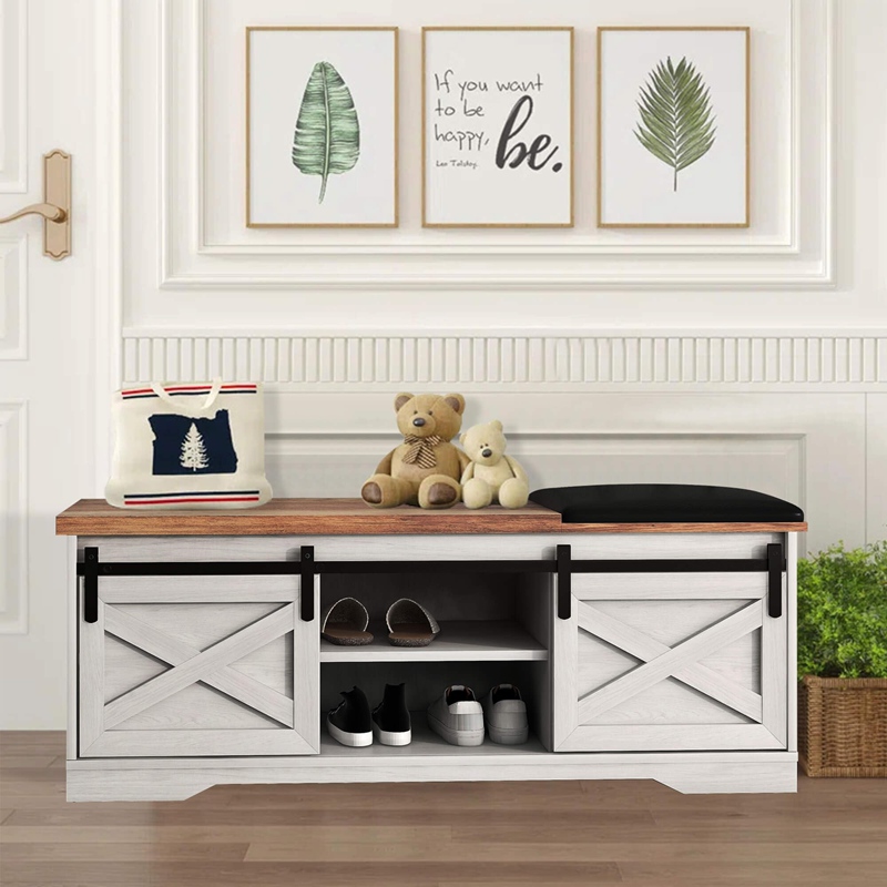 Farmhouse Entryway Shoe Rack Bench With Storage