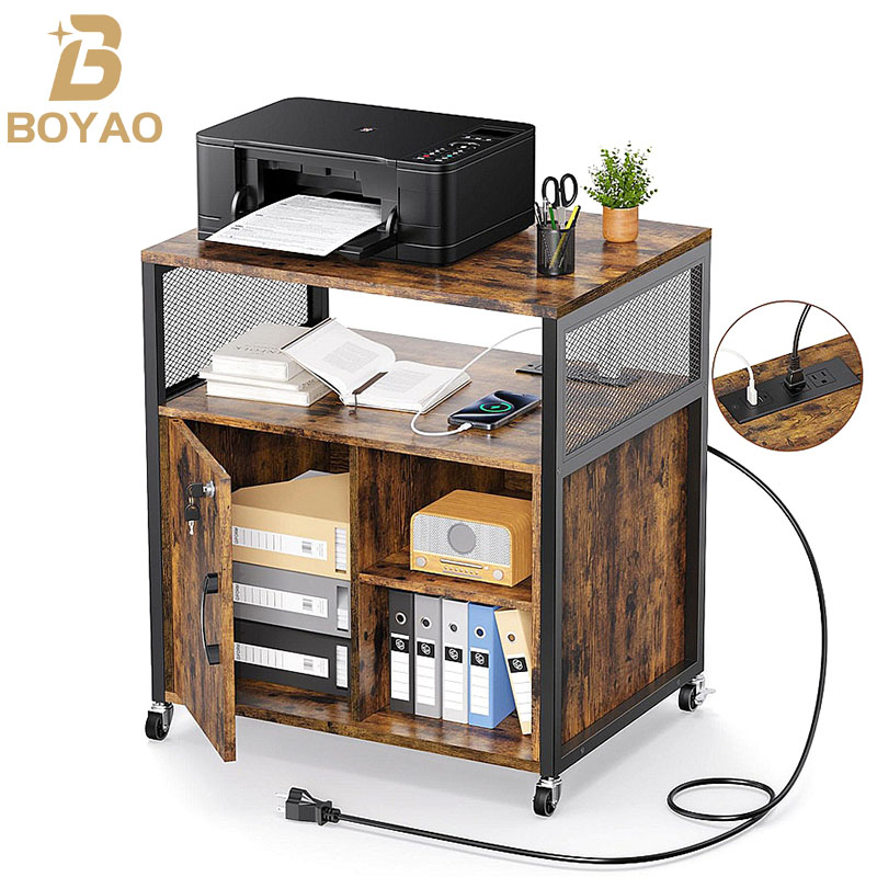 Support de table pour imprimante de fichiers de bureau avec rangement