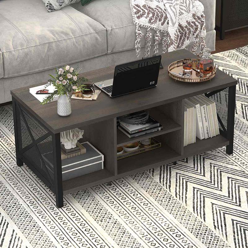 Farmhouse Storage Center Coffee Table para sa Sala