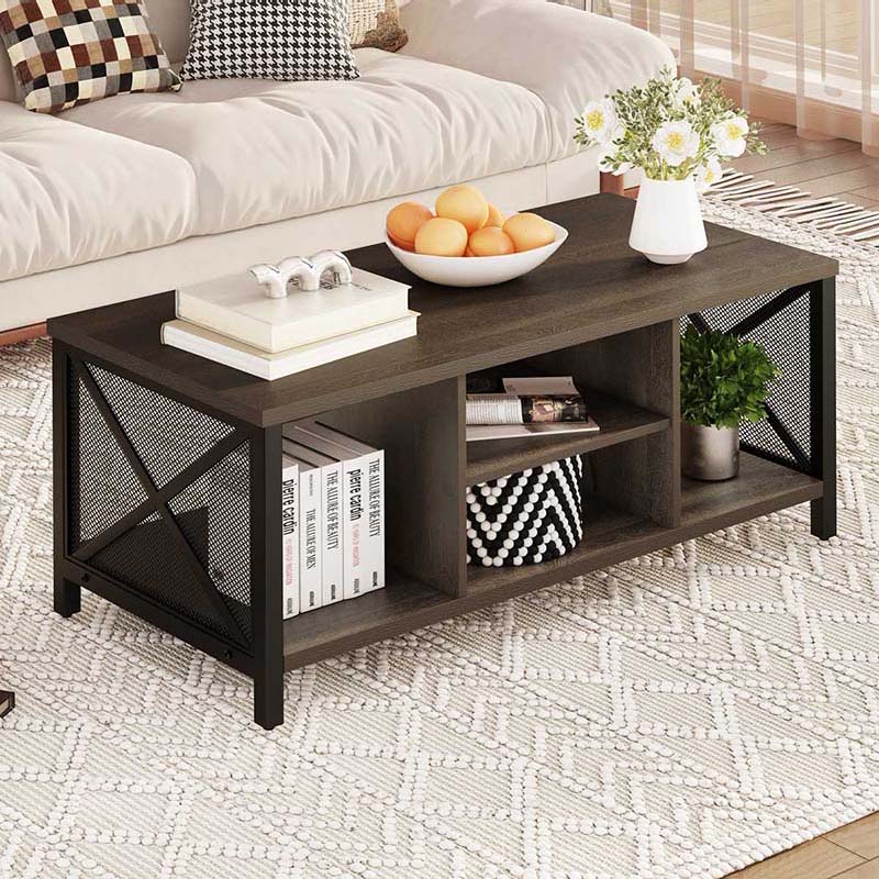 Farmhouse Storage Center Coffee Table for Living Room