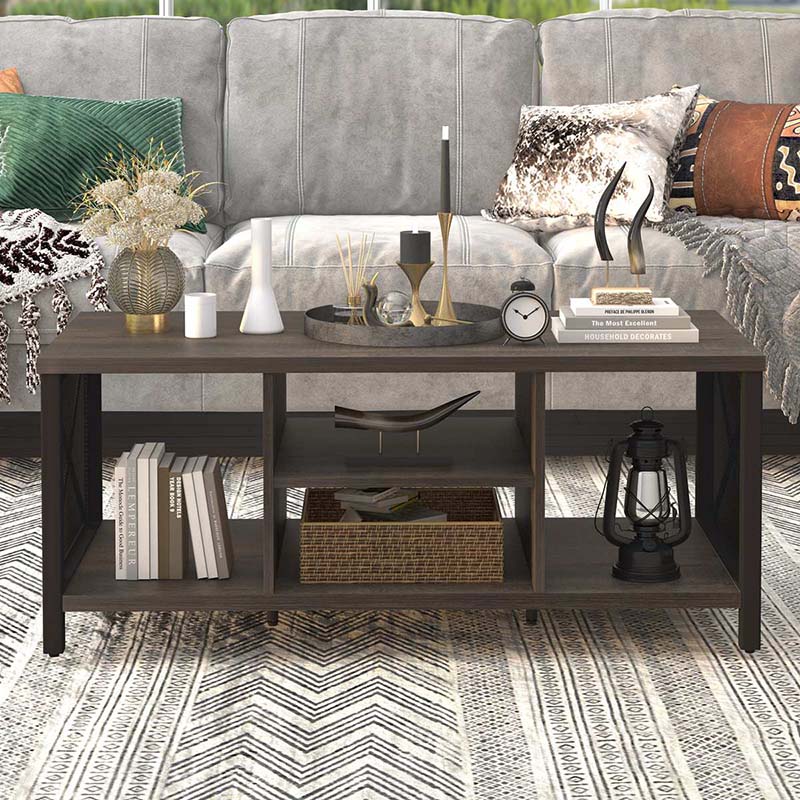 Farmhouse Storage Center Coffee Table for Living Room