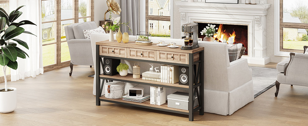 console table with drawers