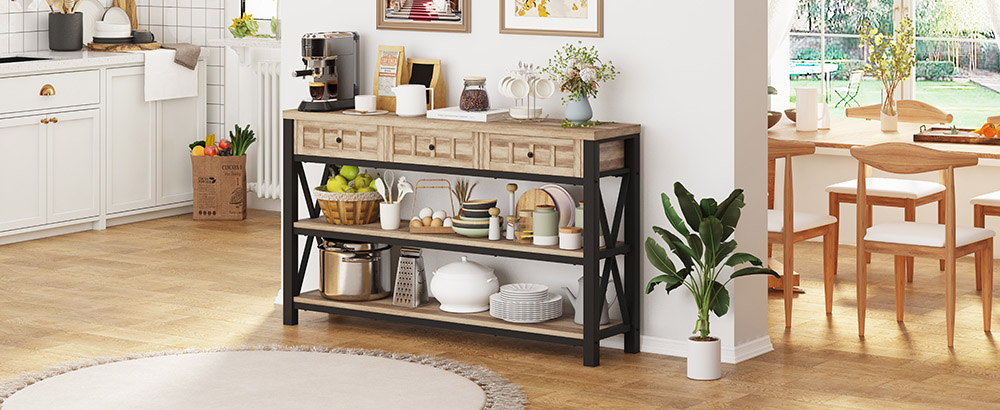 oak console table