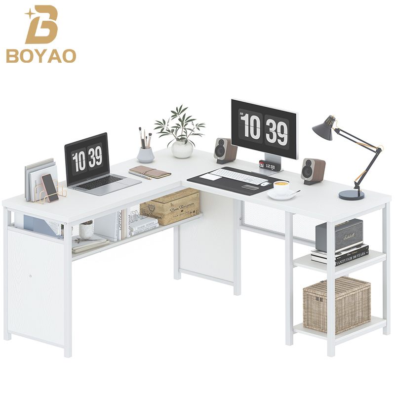 Birou de computer modern reversibil în formă de L pentru biroul acasă