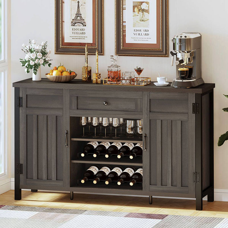 Large Buffet Sideboard Cabinet with Wine Rack for Kitchen