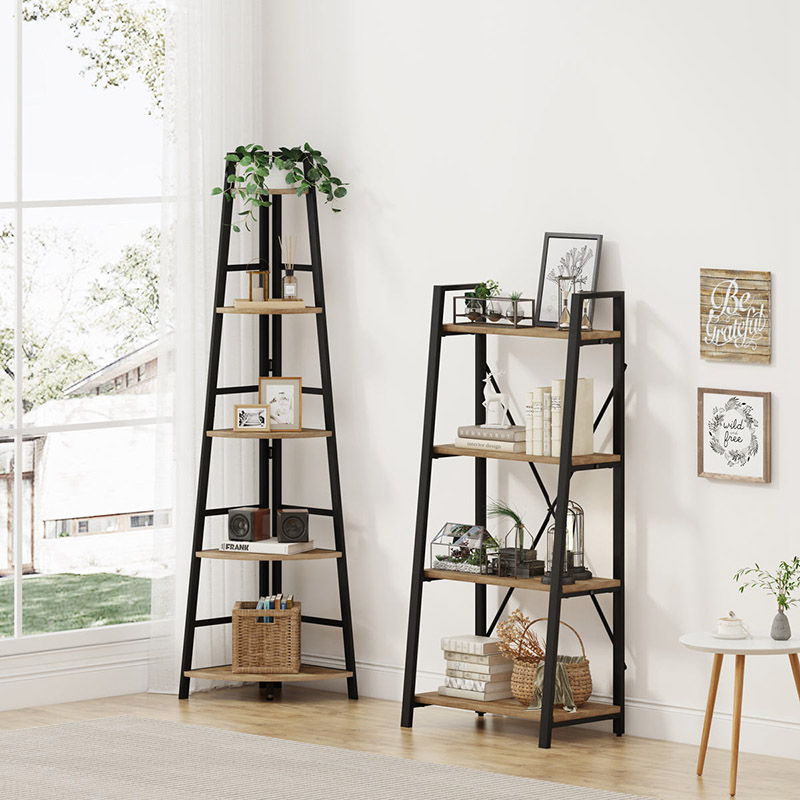 5 Tiers Tall Ladder Display Shelf with Storage