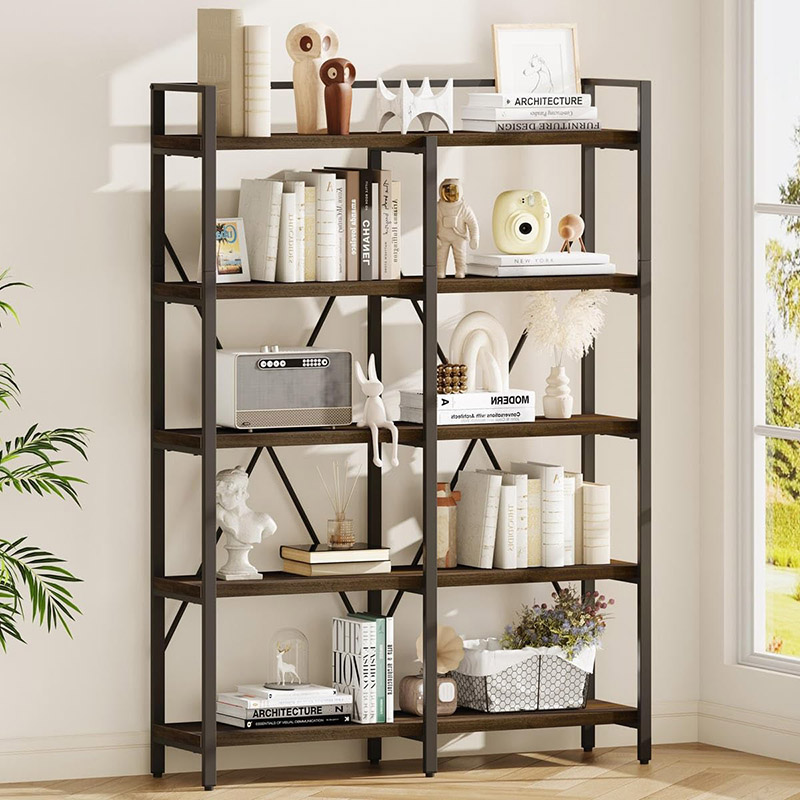 5 Tiers Tall Vertical Book Shelf for Living Room