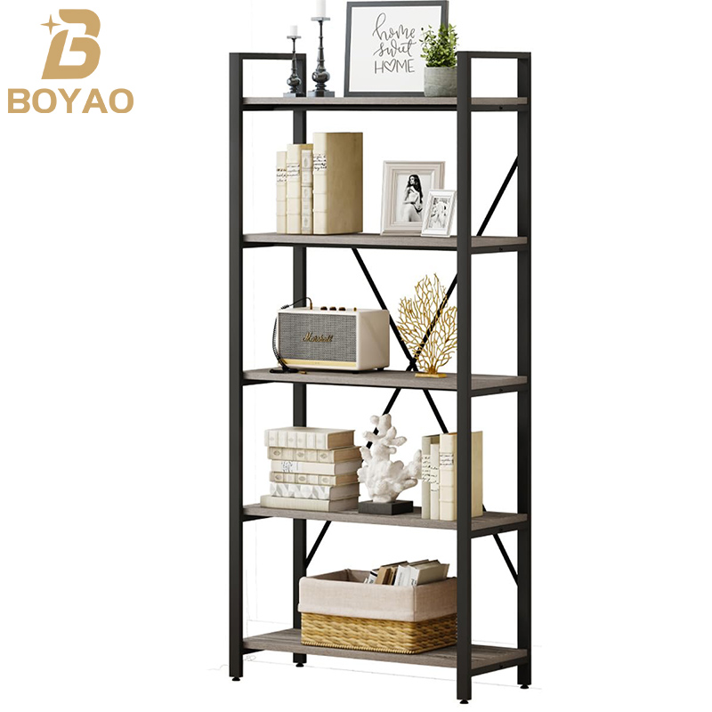 5 Tiers Bookshelf Malaking Tall Bookcase para sa Sala