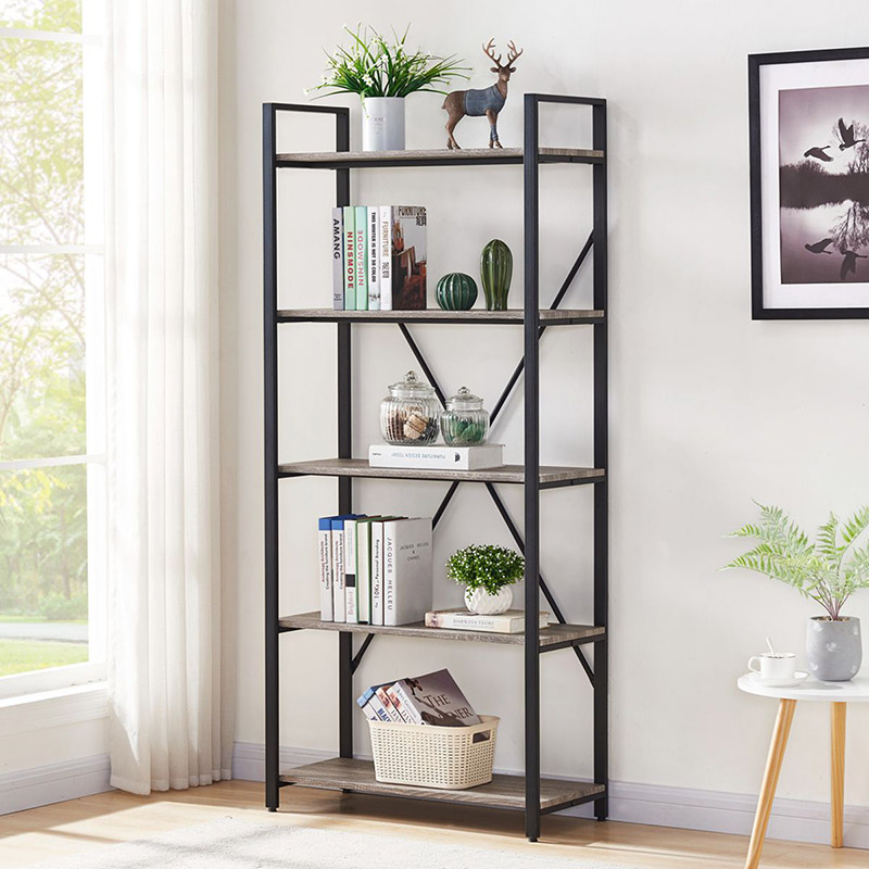 5 Tiers Bookshelf Malaking Tall Bookcase para sa Sala